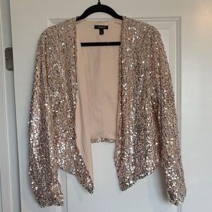 Torrid Women's Sequin Blazer - Rose Gold Plus Size Size 1X